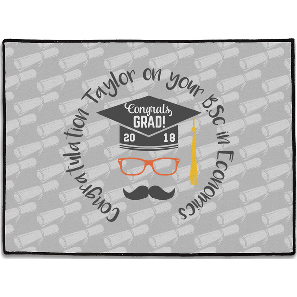 Custom Hipster Graduate Door Mat (Personalized)