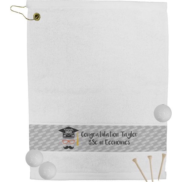 Custom Hipster Graduate Golf Bag Towel (Personalized)