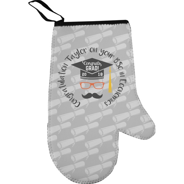 Custom Hipster Graduate Right Oven Mitt (Personalized)