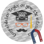 Hipster Graduate Round Fridge Magnet (Personalized)