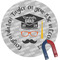 Hipster Graduate Round Fridge Magnet (Personalized)