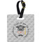 Hipster Graduate Plastic Luggage Tag - Square w/ Name or Text