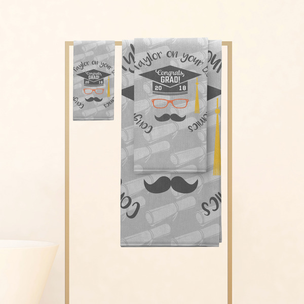 Hipster Graduate Personalized Towel Set