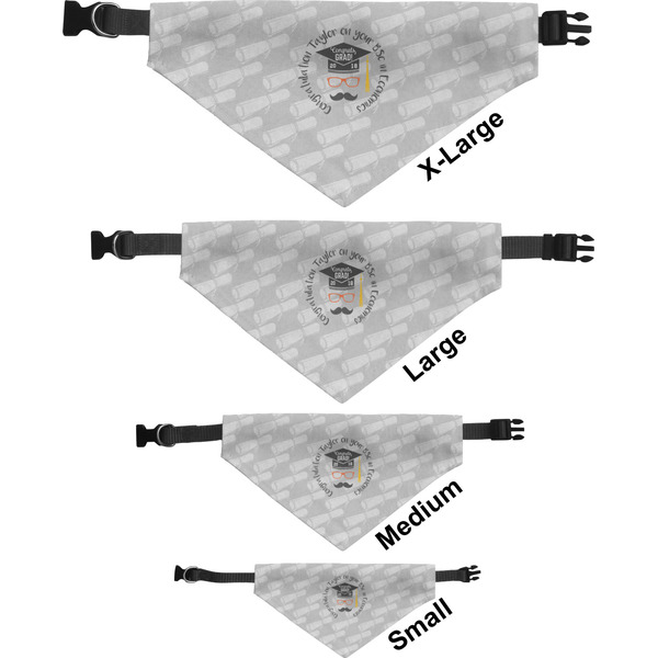 Hipster Graduate Pet Bandana Sizes