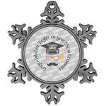Hipster Graduate Vintage Snowflake Ornament (Personalized)
