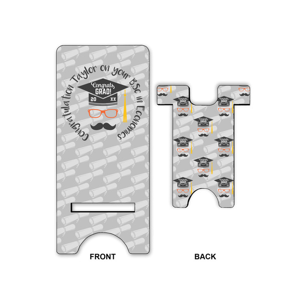 Hipster Graduate Phone Stand - Front & Back