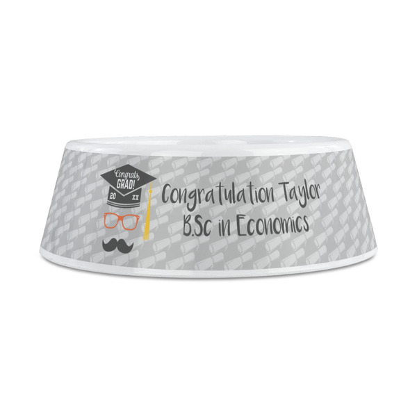 Hipster Graduate Plastic Dog Bowls - Medium - FRONT