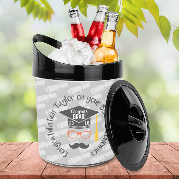 Hipster Graduate Plastic Ice Bucket - LIFESTYLE