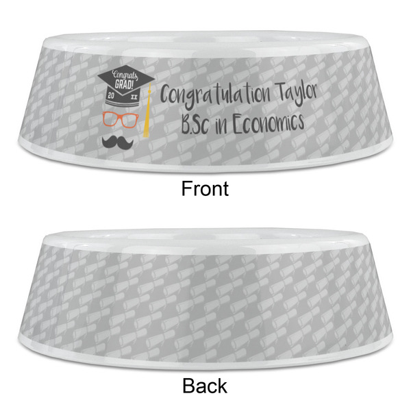 Hipster Graduate Plastic Pet Bowls - Large - APPROVAL