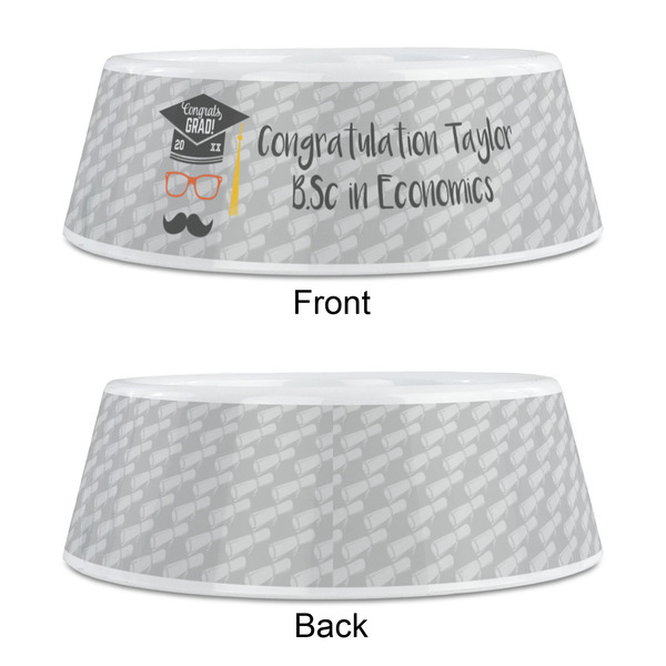 Hipster Graduate Plastic Pet Bowls - Medium - APPROVAL