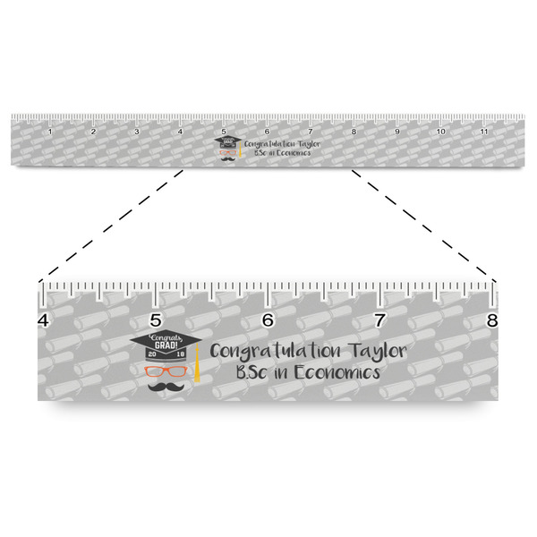 Custom Hipster Graduate Plastic Ruler - 12" (Personalized)