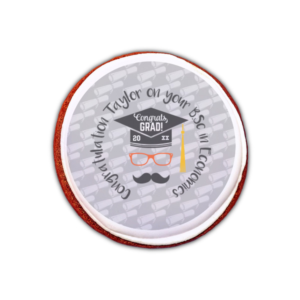 Hipster Graduate Printed Icing Circle - XSmall - On Cookie