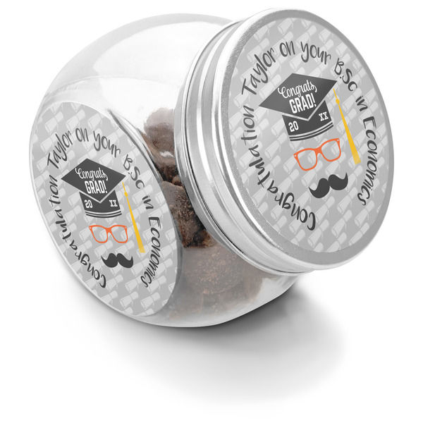 Custom Hipster Graduate Puppy Treat Jar (Personalized)