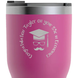 Hipster Graduate RTIC Tumbler - Magenta - Laser Engraved - Single-Sided (Personalized)