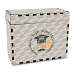Hipster Graduate Wood Recipe Box - Full Color Print (Personalized)