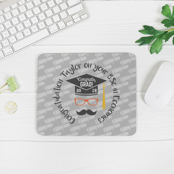 Hipster Graduate Rectangular Mouse Pad - LIFESTYLE 2