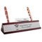 Hipster Graduate Red Mahogany Nameplates with Business Card Holder - Angle