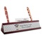 Hipster Graduate Red Mahogany Nameplate with Business Card Holder (Personalized)