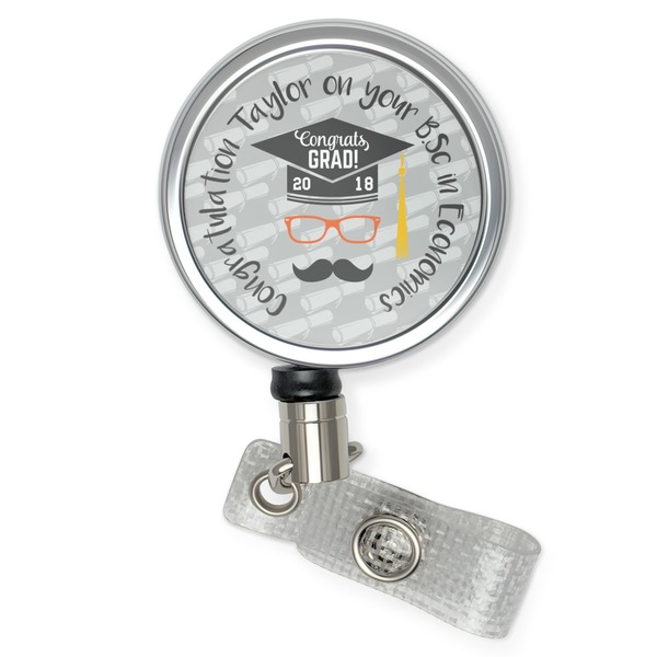 Custom Hipster Graduate Retractable Badge Reel (Personalized)