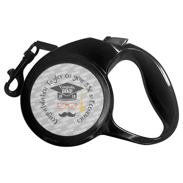 Custom Hipster Graduate Retractable Dog Leash - Large (Personalized)