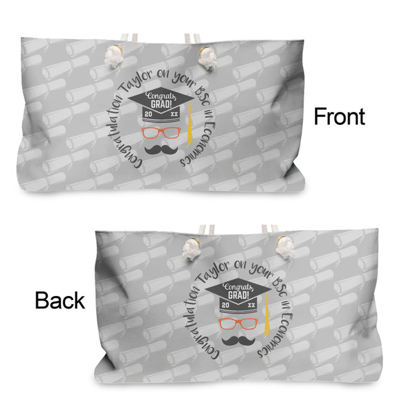 Hipster Graduate Large Rope Tote - From & Back View