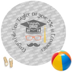 Hipster Graduate Round Beach Towel (Personalized)
