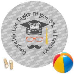 Hipster Graduate Round Beach Towel (Personalized)
