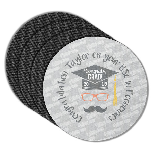 Hipster Graduate Round Coaster Rubber Back - Main