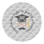 Hipster Graduate Round Decal - XLarge (Personalized)