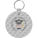 Hipster Graduate Round Plastic Keychain (Personalized)