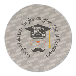Hipster Graduate Round Linen Placemat (Personalized)