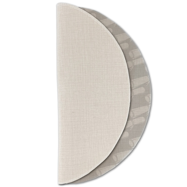 Hipster Graduate Round Linen Placemats - HALF FOLDED (single sided)