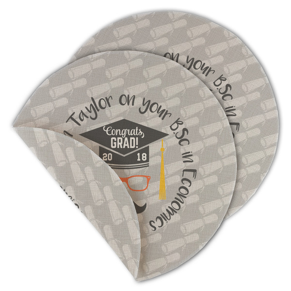 Hipster Graduate Round Linen Placemats - MAIN (Double-Sided)