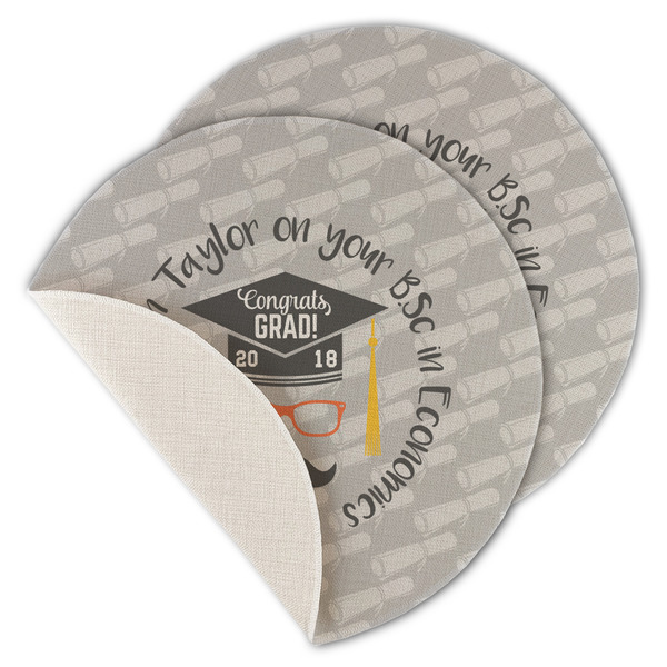 Hipster Graduate Round Linen Placemats - MAIN (Single Sided)