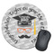 Hipster Graduate Round Mouse Pad