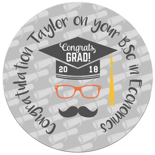 Hipster Graduate Round Mousepad - APPROVAL