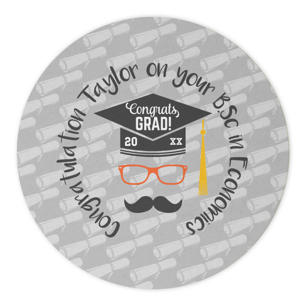 Hipster Graduate Round Paper Coaster - Approval