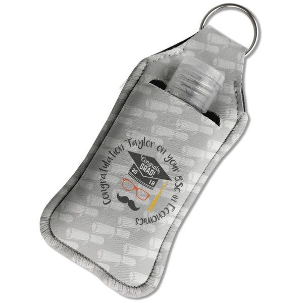 Hipster Graduate Sanitizer Holder Keychain - Large in Case