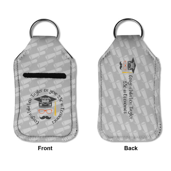 Hipster Graduate Sanitizer Holder Keychain - Small APPROVAL (Flat)