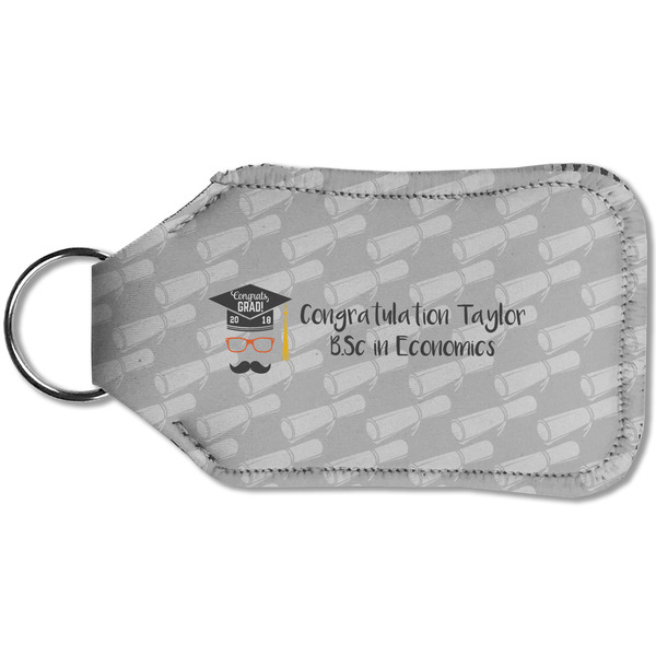 Hipster Graduate Sanitizer Holder Keychain - Small (Back)