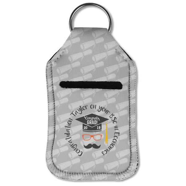 Hipster Graduate Sanitizer Holder Keychain - Small (Front Flat)