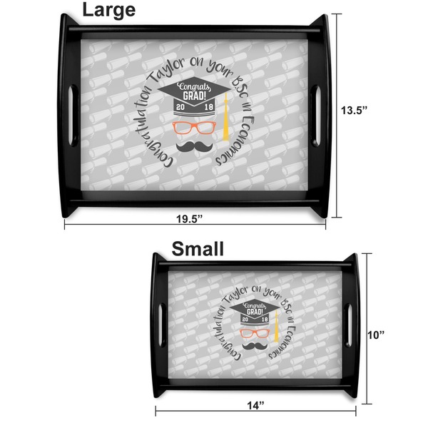 Hipster Graduate Serving Tray Black Sizes