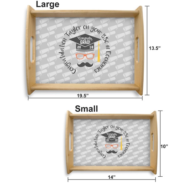 Hipster Graduate Serving Tray Wood Sizes