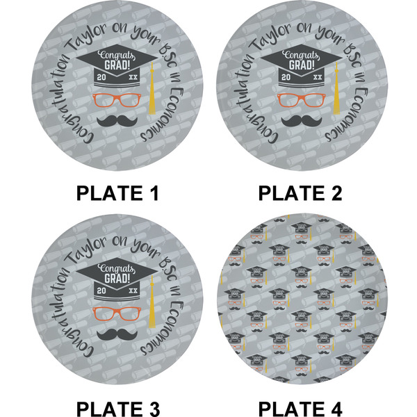 Hipster Graduate Set of Appetizer / Dessert Plates (Approval)