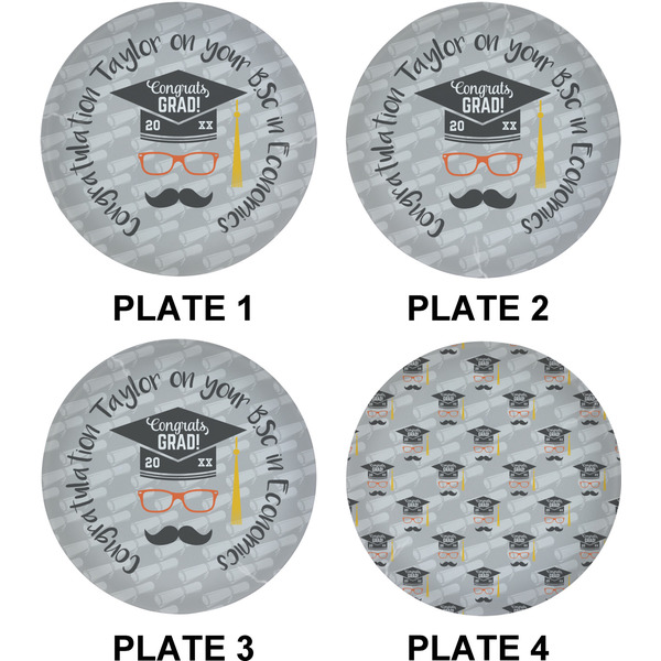 Hipster Graduate Set of Lunch / Dinner Plates (Approval)