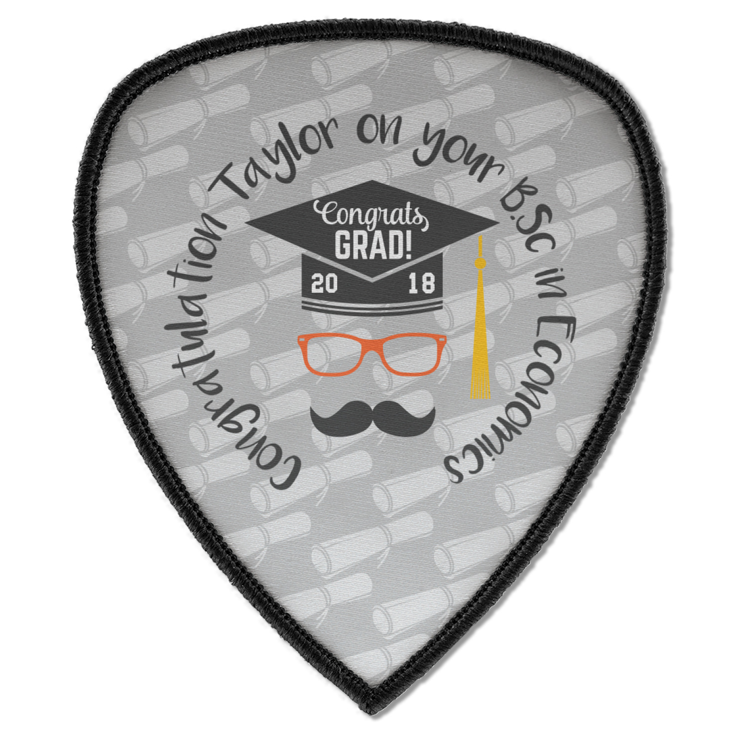 Custom Hipster Graduate Iron on Patches (Personalized)
