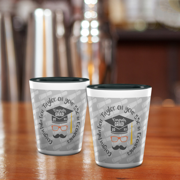 Hipster Graduate Shot Glass - Two Tone - LIFESTYLE