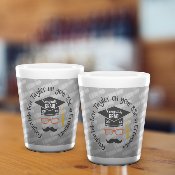 Hipster Graduate Shot Glass - White - LIFESTYLE