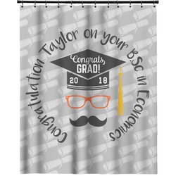 Hipster Graduate Extra Long Shower Curtain - 70"x84" (Personalized)