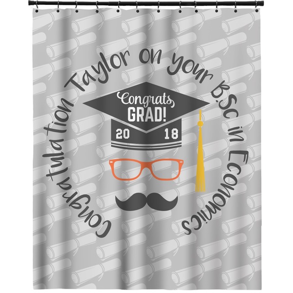 Custom Hipster Graduate Extra Long Shower Curtain - 70"x84" (Personalized)